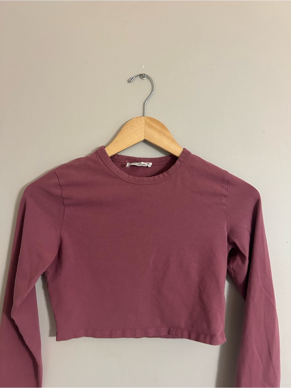 Cotton On Mauve Long-Sleeve Cropped Tee